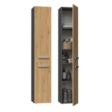 Bathroom cabinet NEL II, anthracite / craft oak